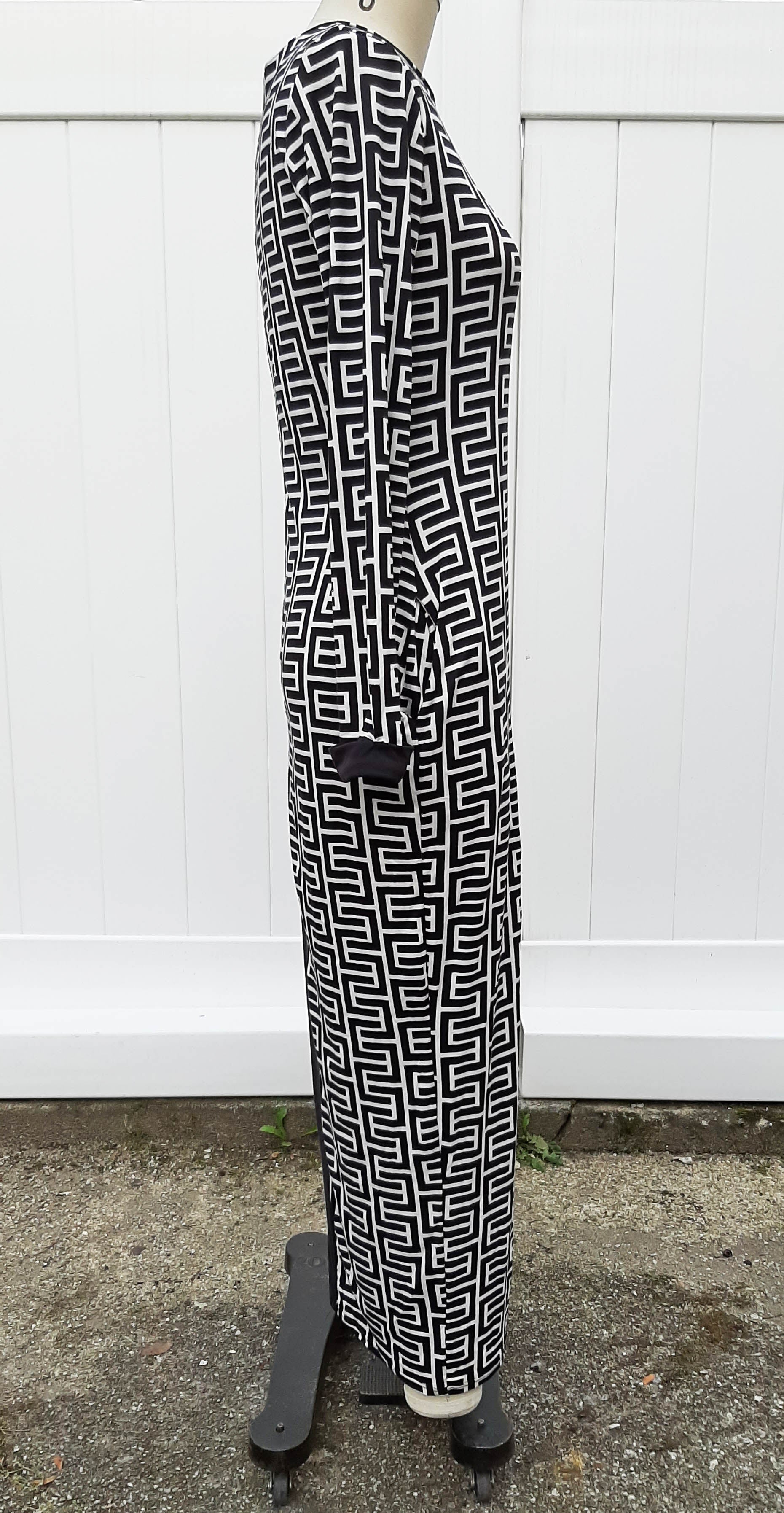 Black Solid w/ Geo Print Dress