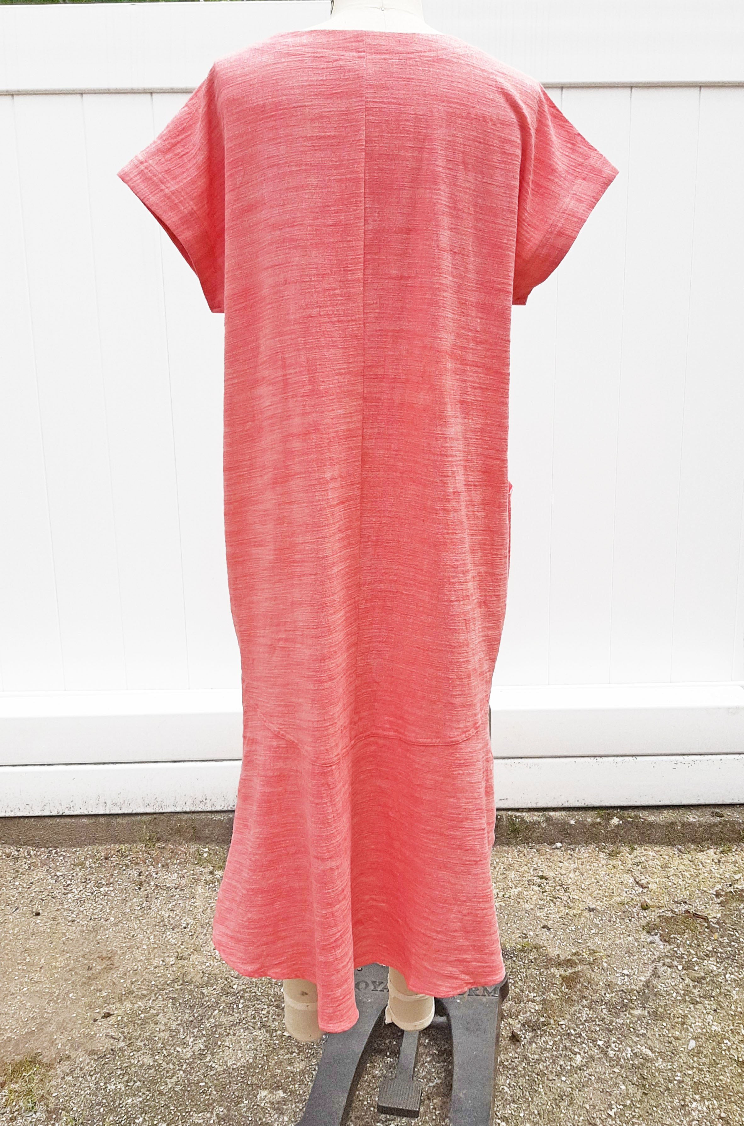 Coral Two Toned Midi Dress