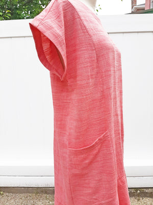 Coral Two Toned Midi Dress