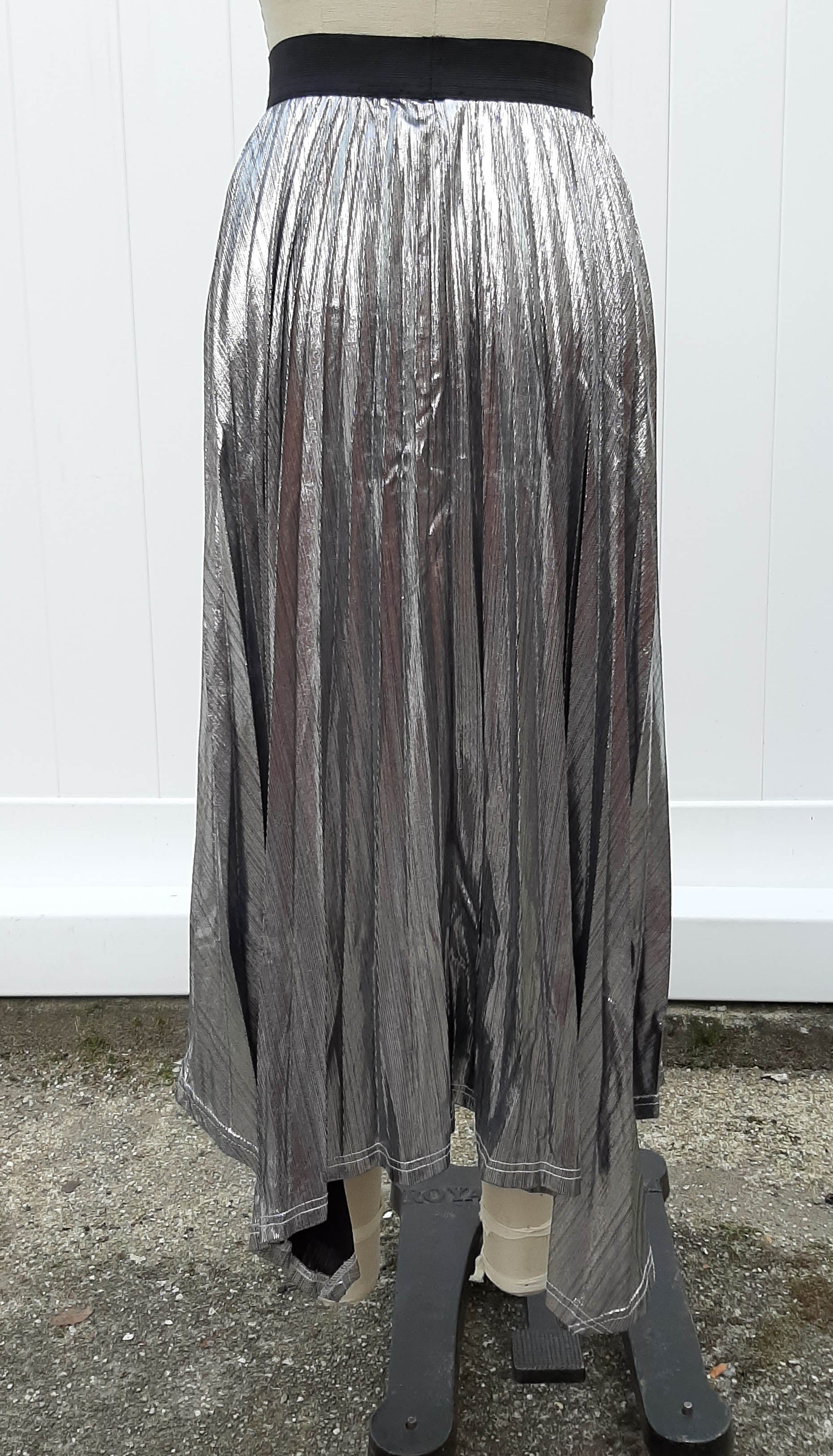 Metallic Pleated Skirt