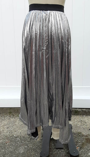Metallic Pleated Skirt