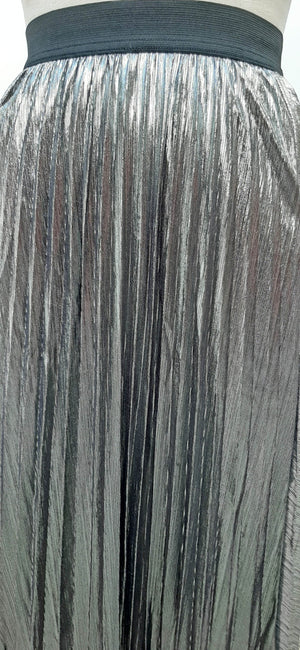 Metallic Pleated Skirt