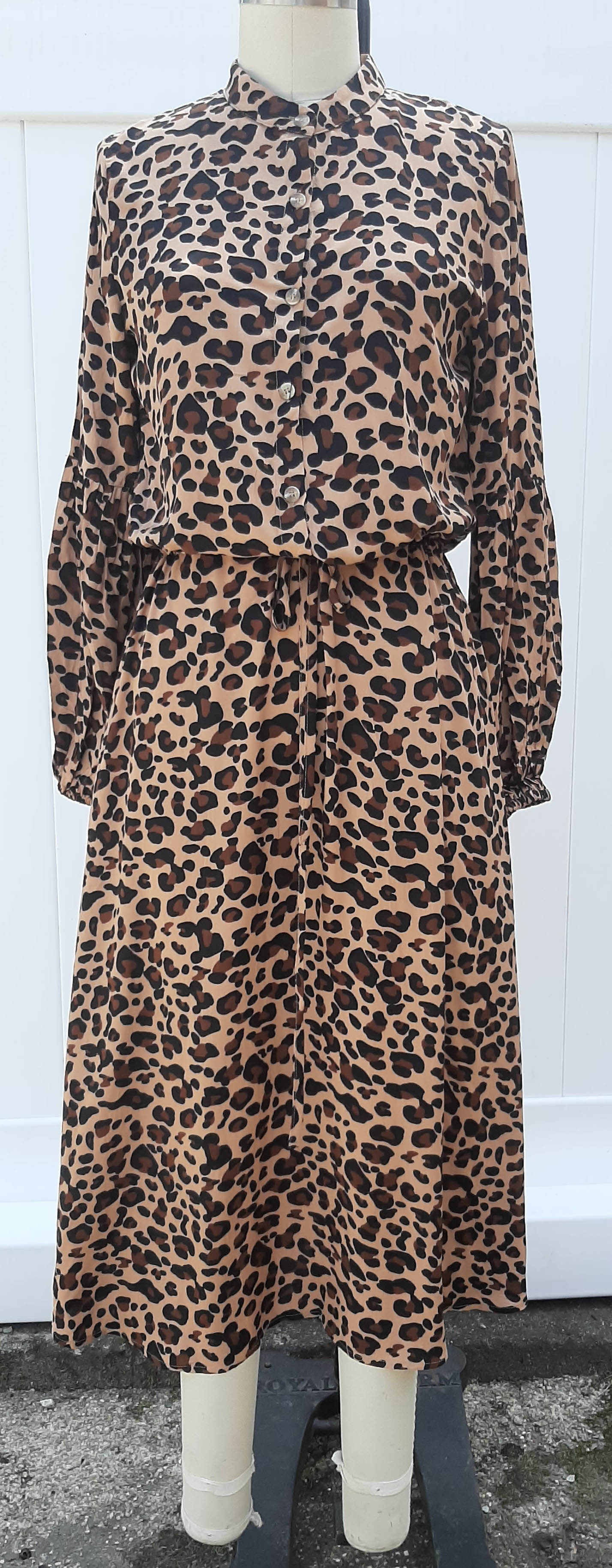Leopard Print Drawstring Dress