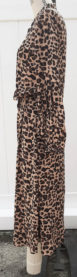 Leopard Print Drawstring Dress