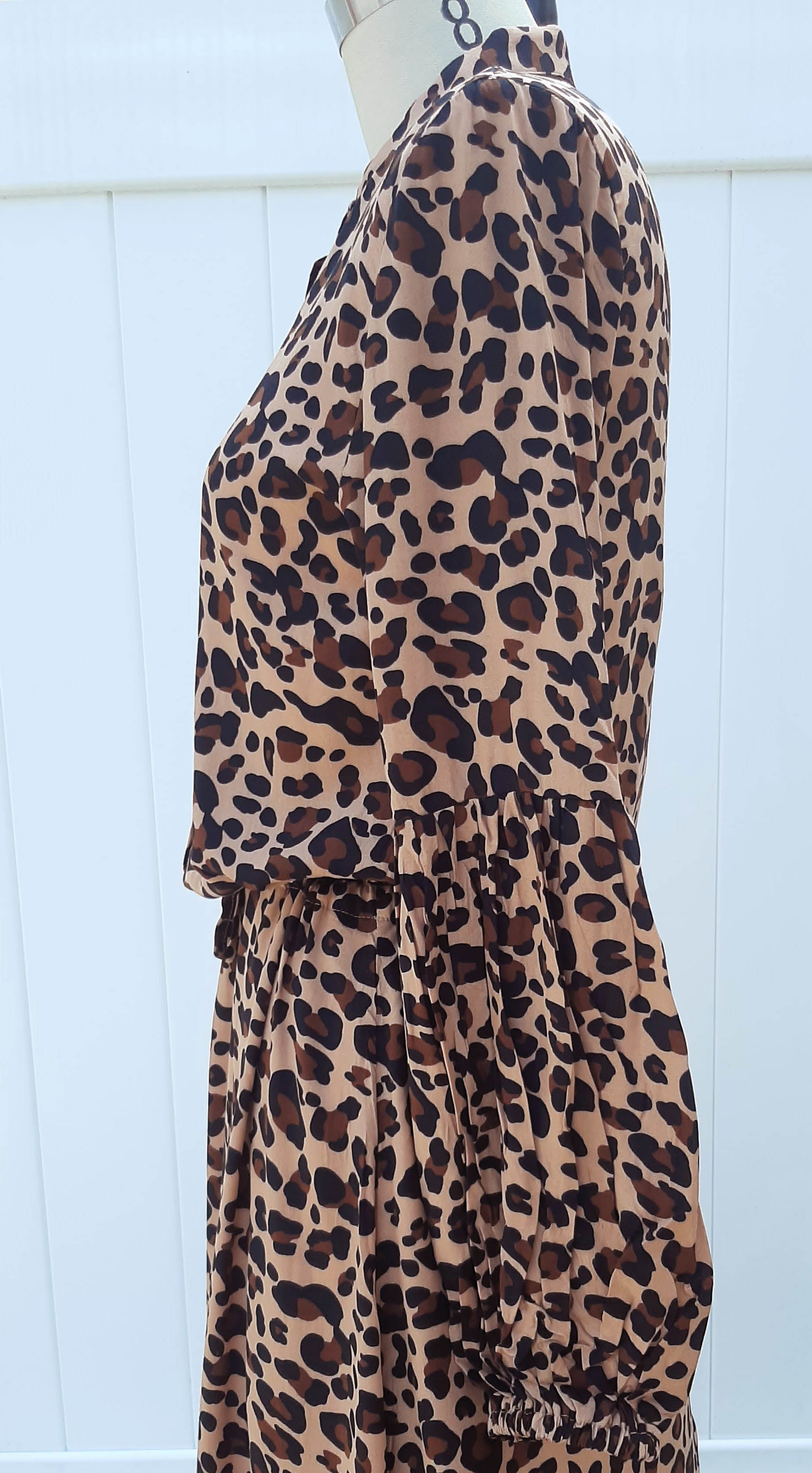 Leopard Print Drawstring Dress