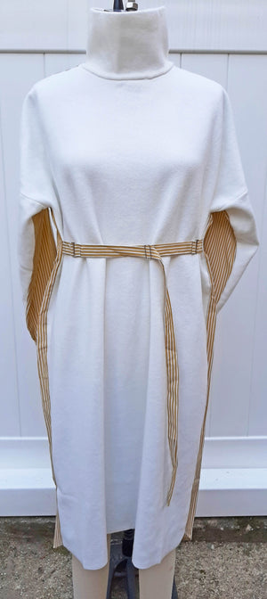 Mixed Media Belted Dress