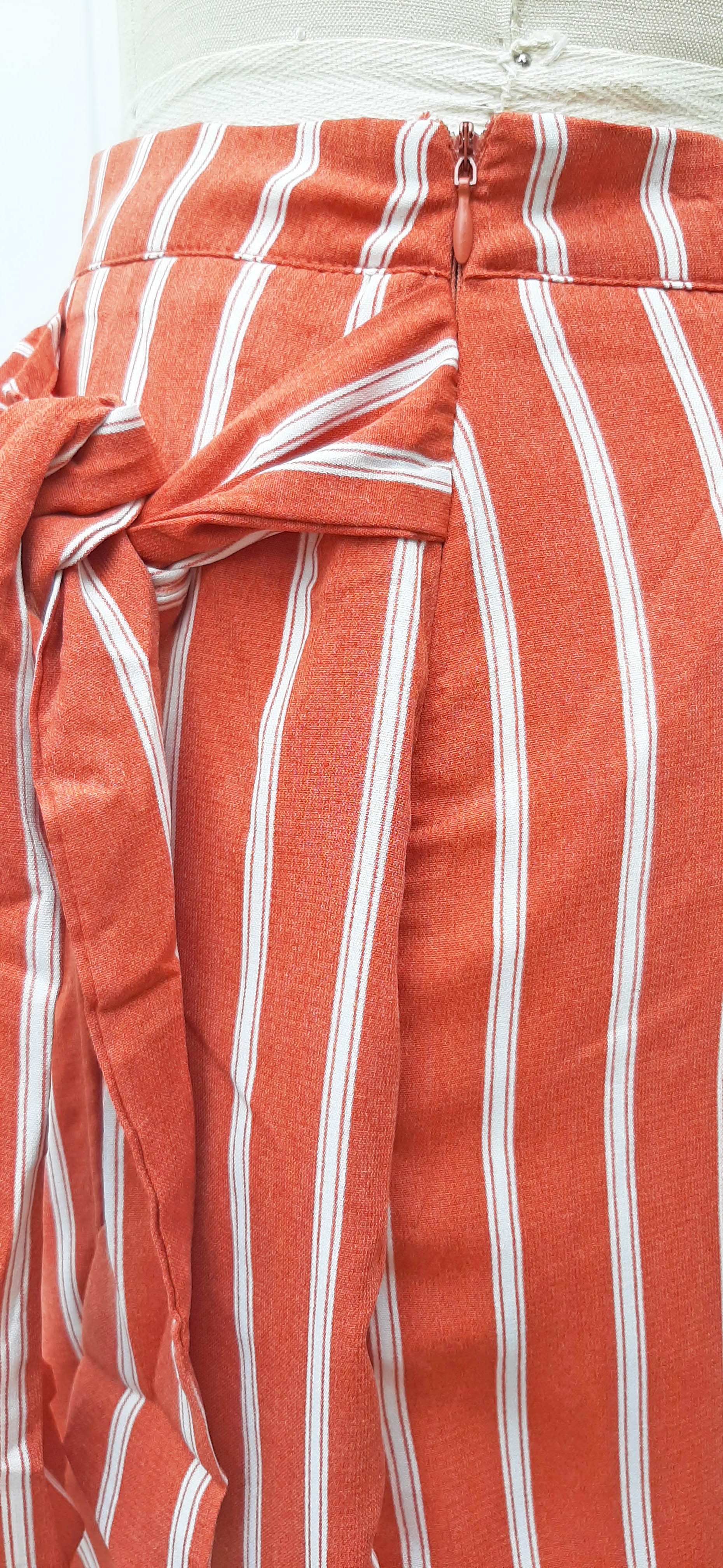 Rust/White Stripe Wrap Skirt