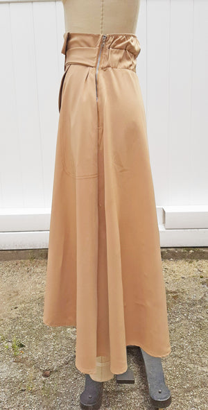 Tan Asymmetrical Skirt w/ Belt