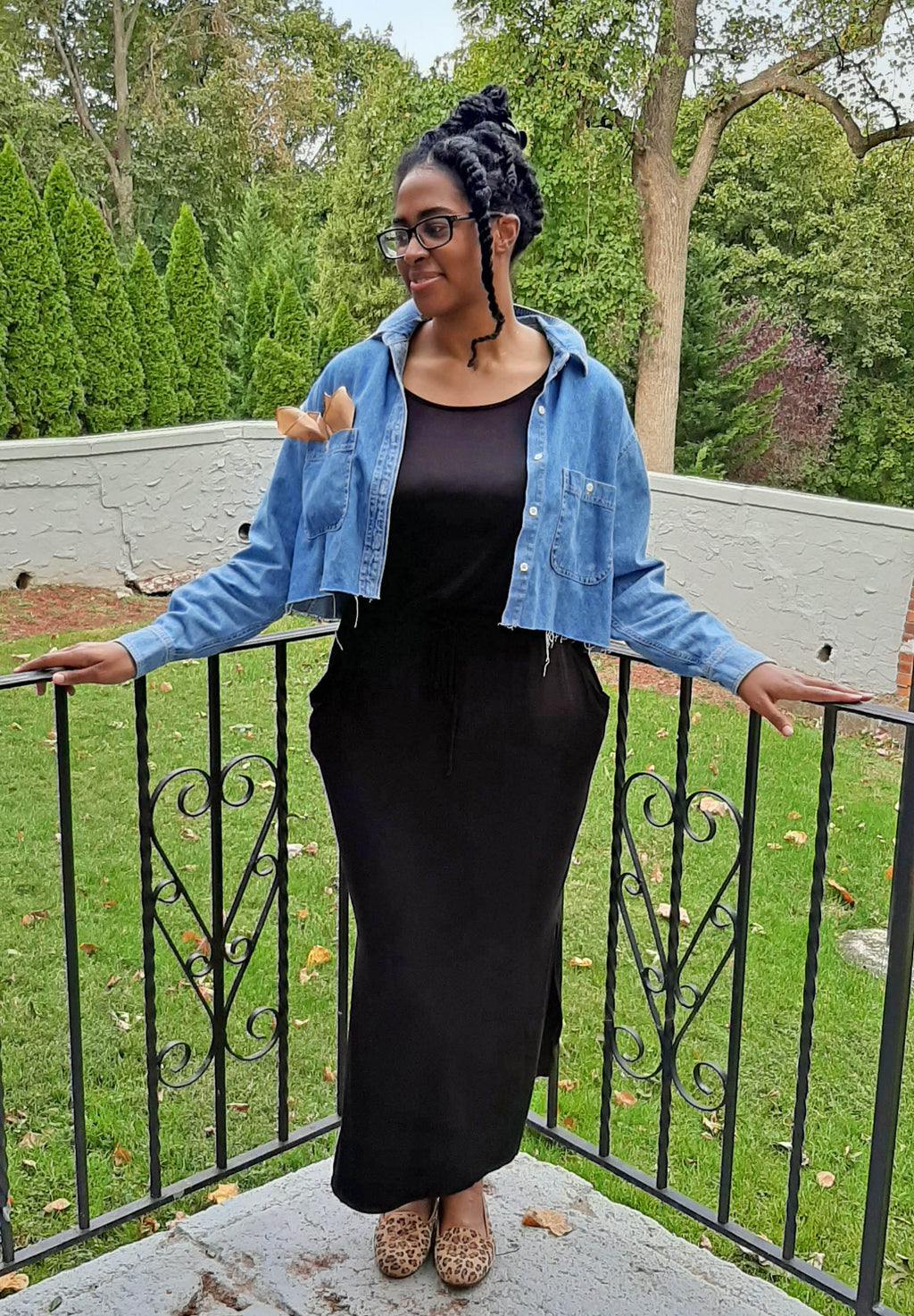 Black Knit Dress w/ Drawstring
