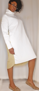 Mixed Media Belted Dress