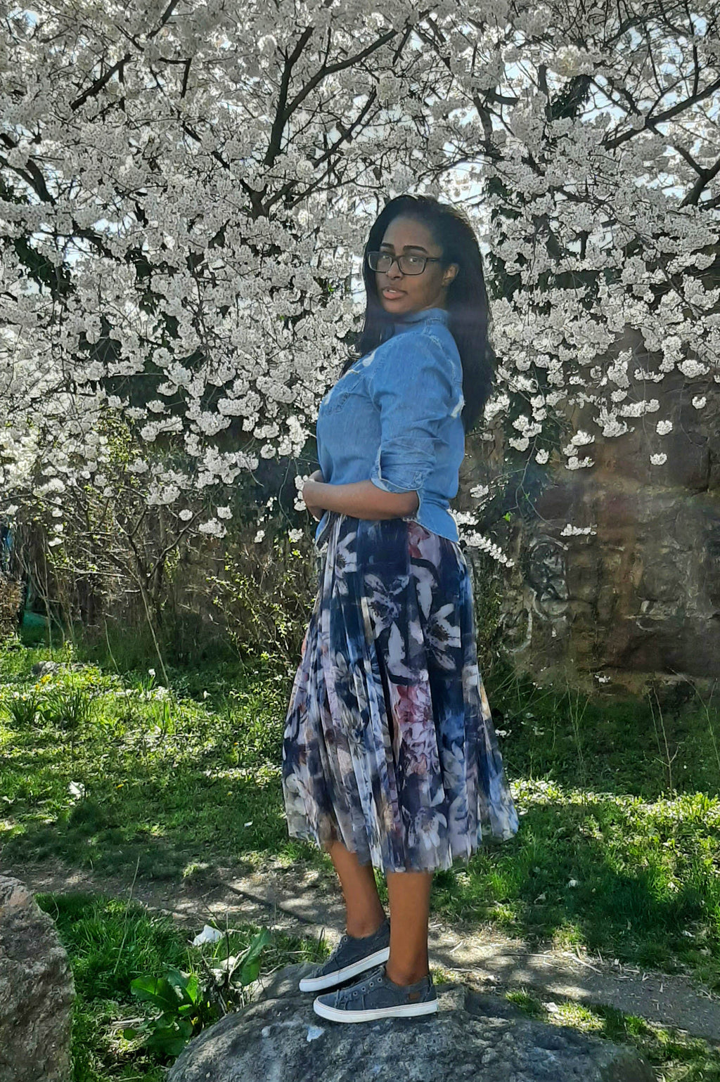 Multi Color Floral Circle Skirt